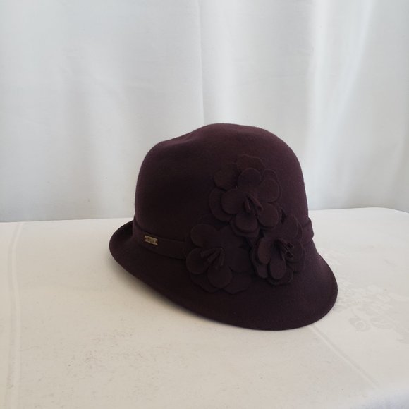 deLux 100% wool. Plum purple cloche.  bucket hat - Picture 2 of 4